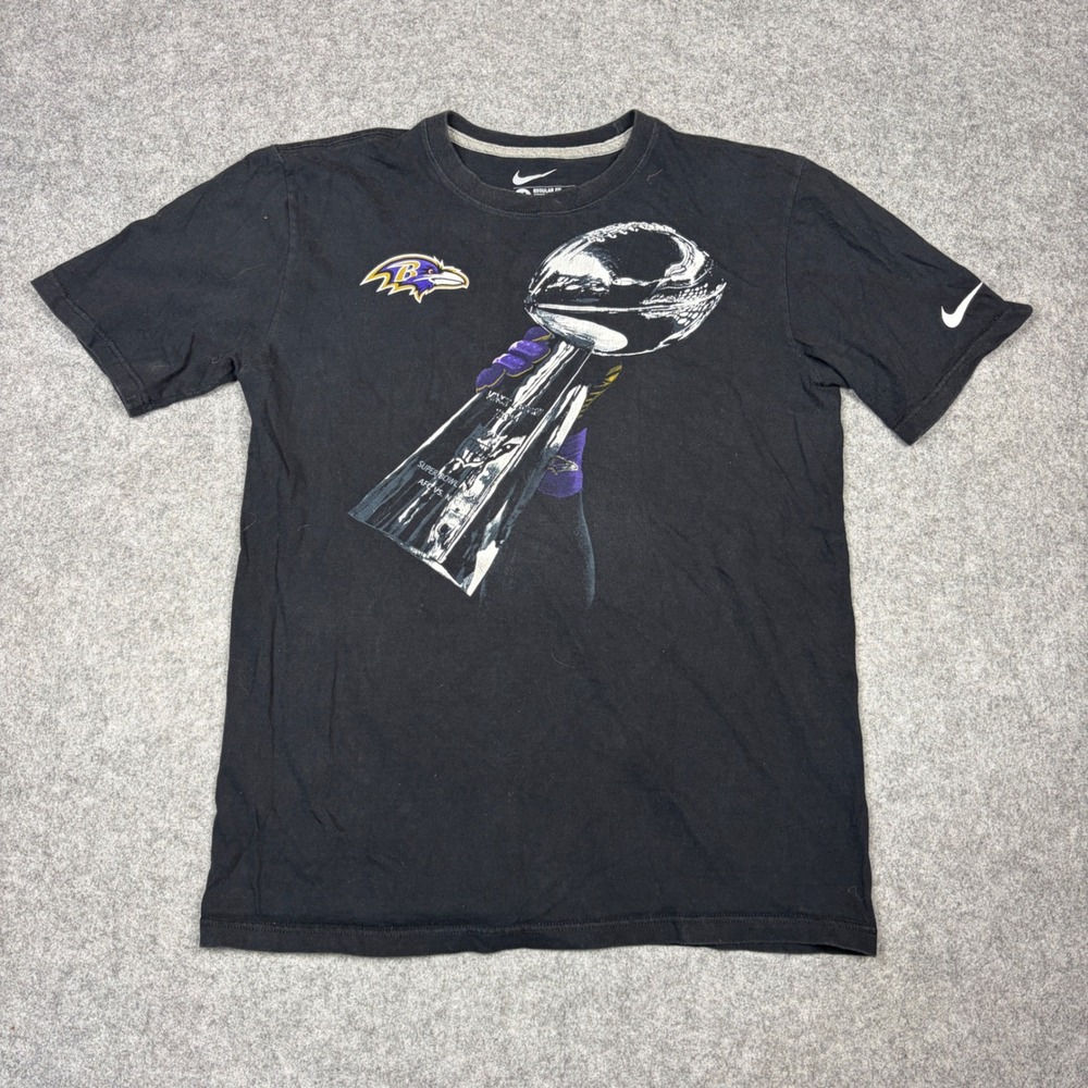 Nike Baltimore Ravens Super Bowl XLVII Champions T-Shirt Mens Medium Black NFL